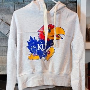 KU crop hoodie